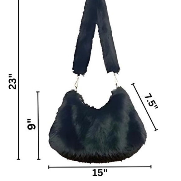 DEVORAH'S SECRET Black Stylish Faux Fur Bag - Picture 4 of 4